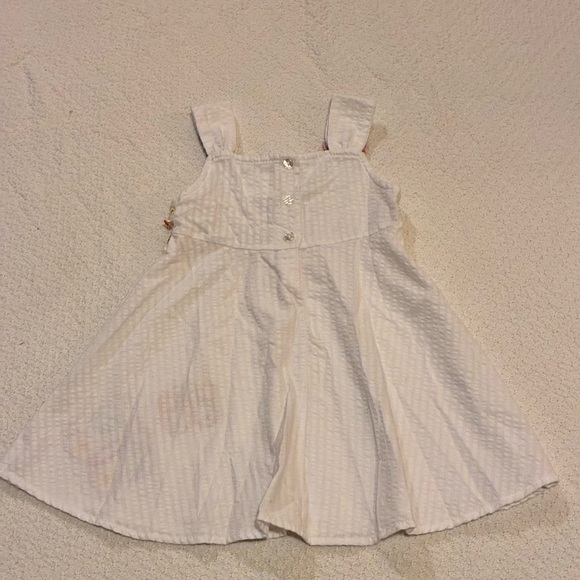 Y2K Youngland Ruffled Butterfly Dress, white with rainbow accents, Girls 24mo - Picture 4 of 9